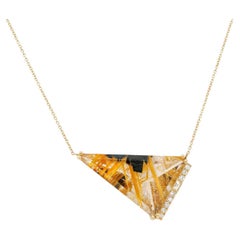 Collier Prevailing Light  4.4GMS 2.95CTW  Quartz rutile et diamants