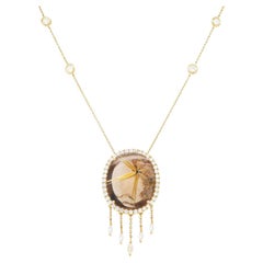 Pendentif prévailing Light 3.9GMS 16,31CTW quartz rutile et diamants