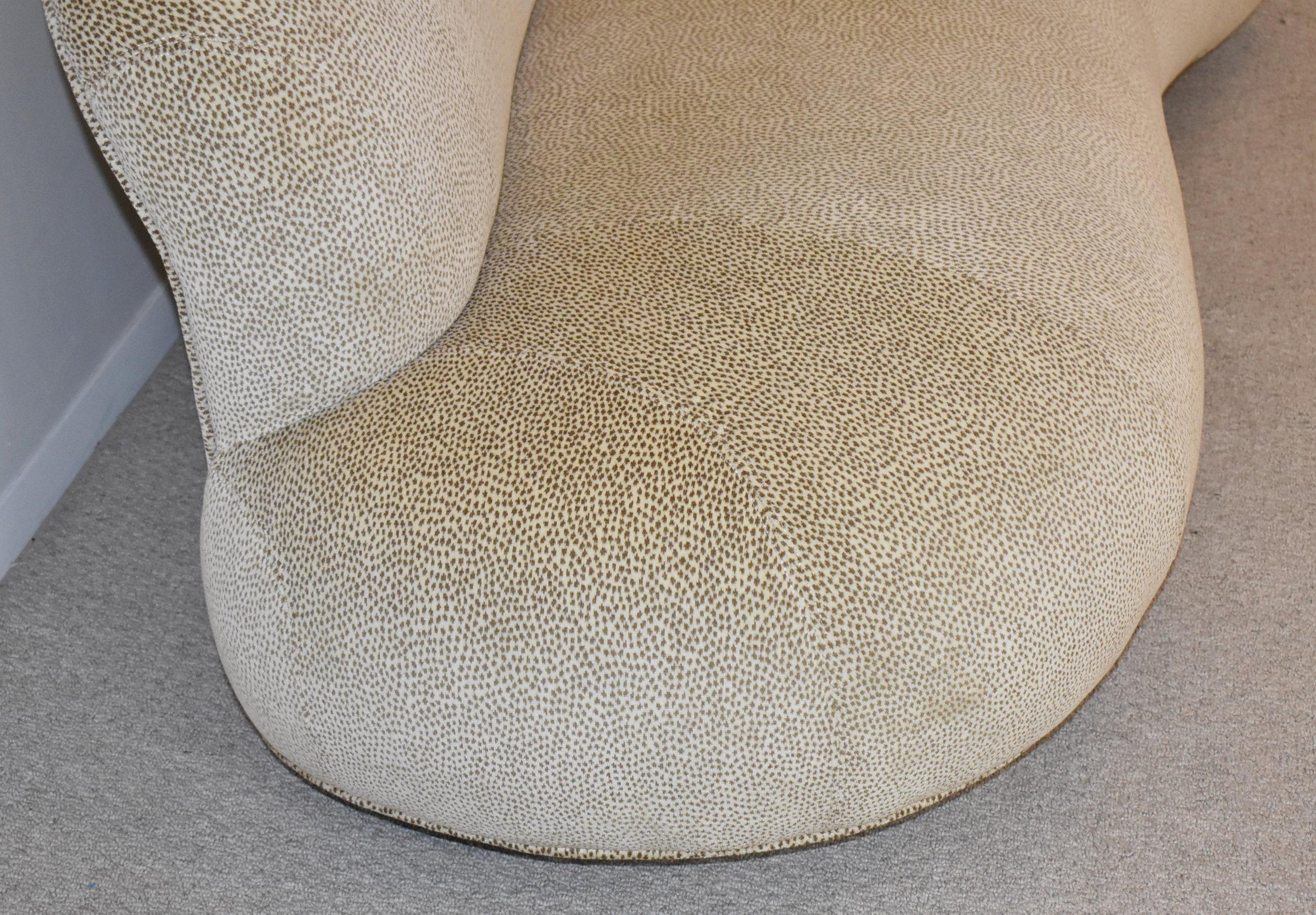 Organic cloud shape sofa circa 1990's by Preview Furniture. Very nice upholstery with small pattern.
