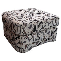 Used Preview Furniture Corporation Patterned Square Ottoman Contemporary Modern