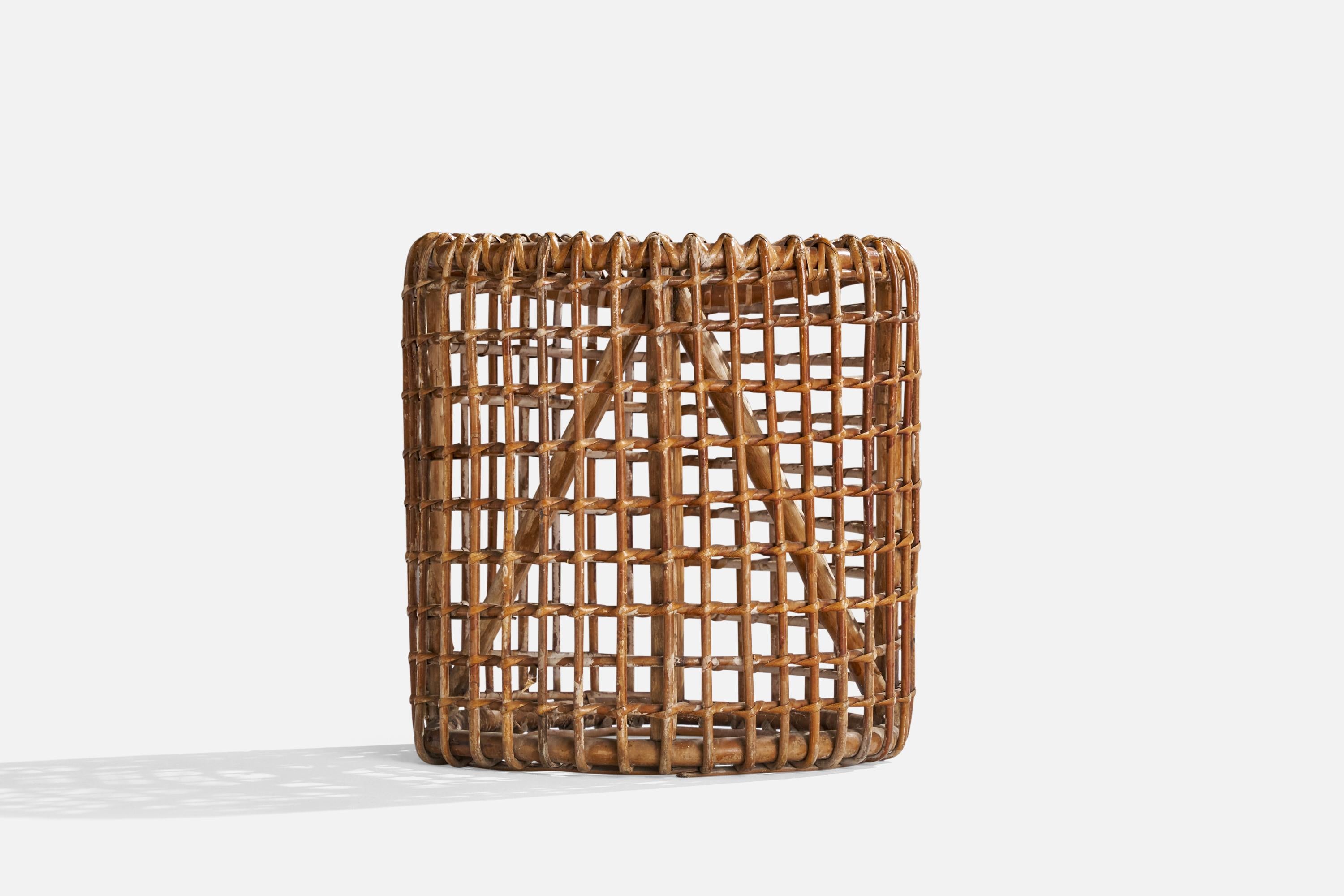 Mid-20th Century *PREVIEW* Italian Designer, Stools, Rattan, Bamboo, Italy, 1960s For Sale