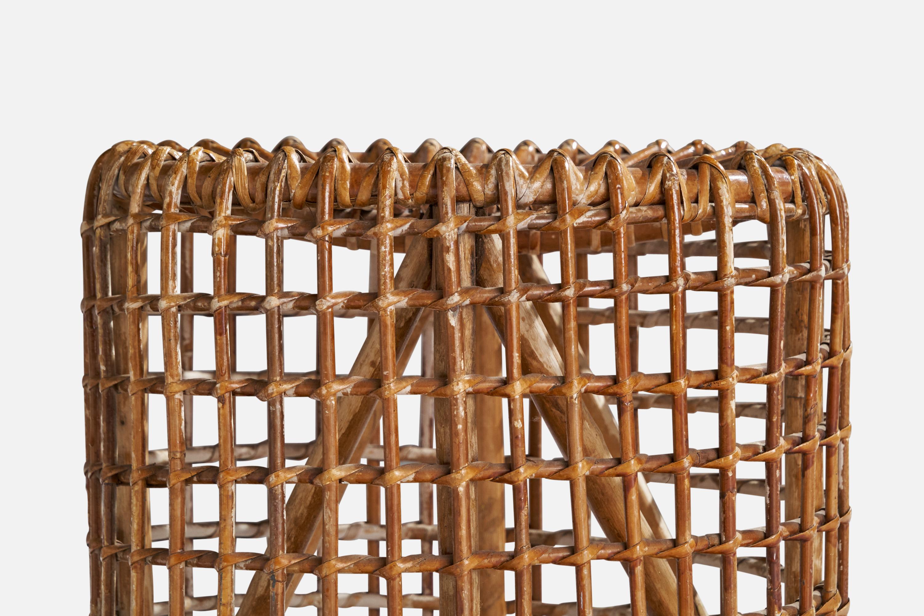 DESIGN italien, tabourets, rotin, bambou, Italie, années 1960 en vente 1