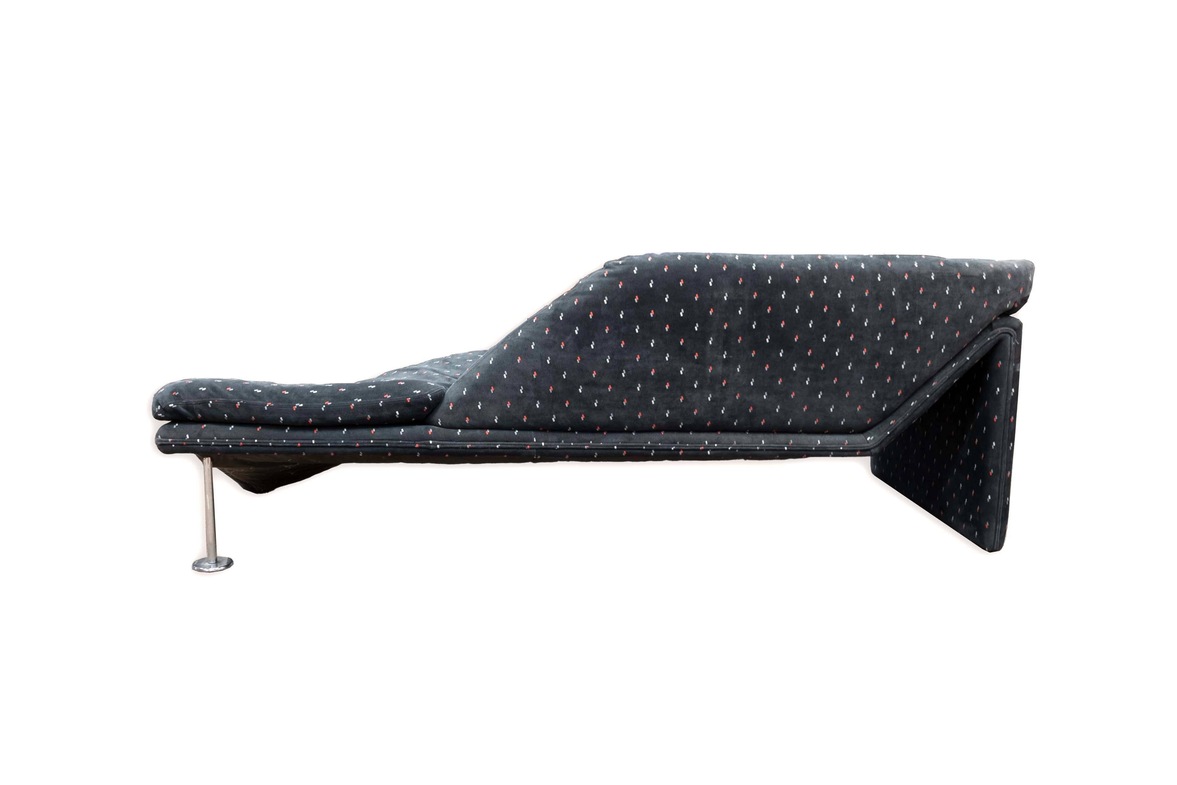 Italian Preview Navy Blue Chaise Sofa Style of Experience by Luigi Sormani Casabella
