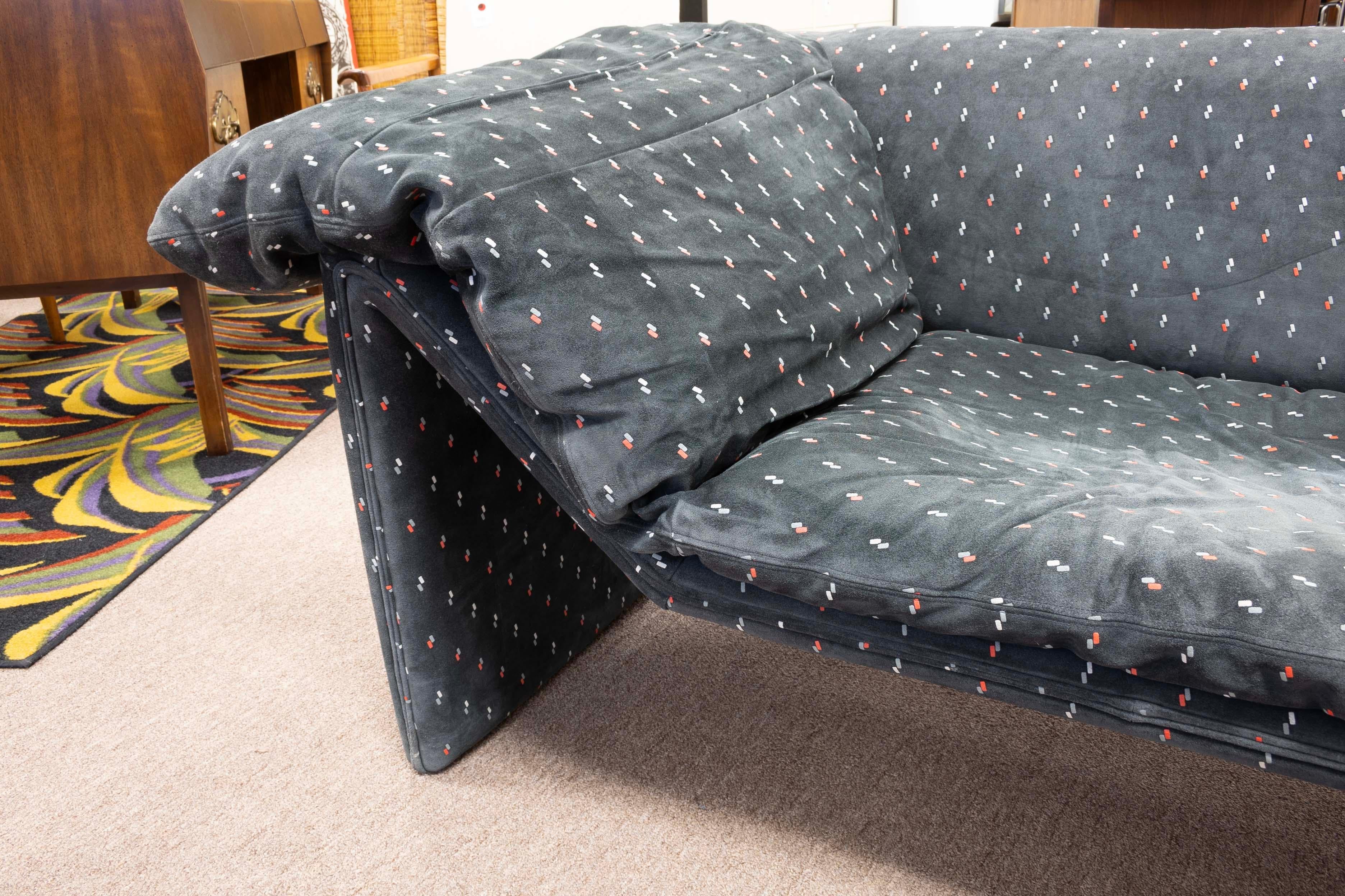 Fabric Preview Navy Blue Chaise Sofa Style of Experience by Luigi Sormani Casabella