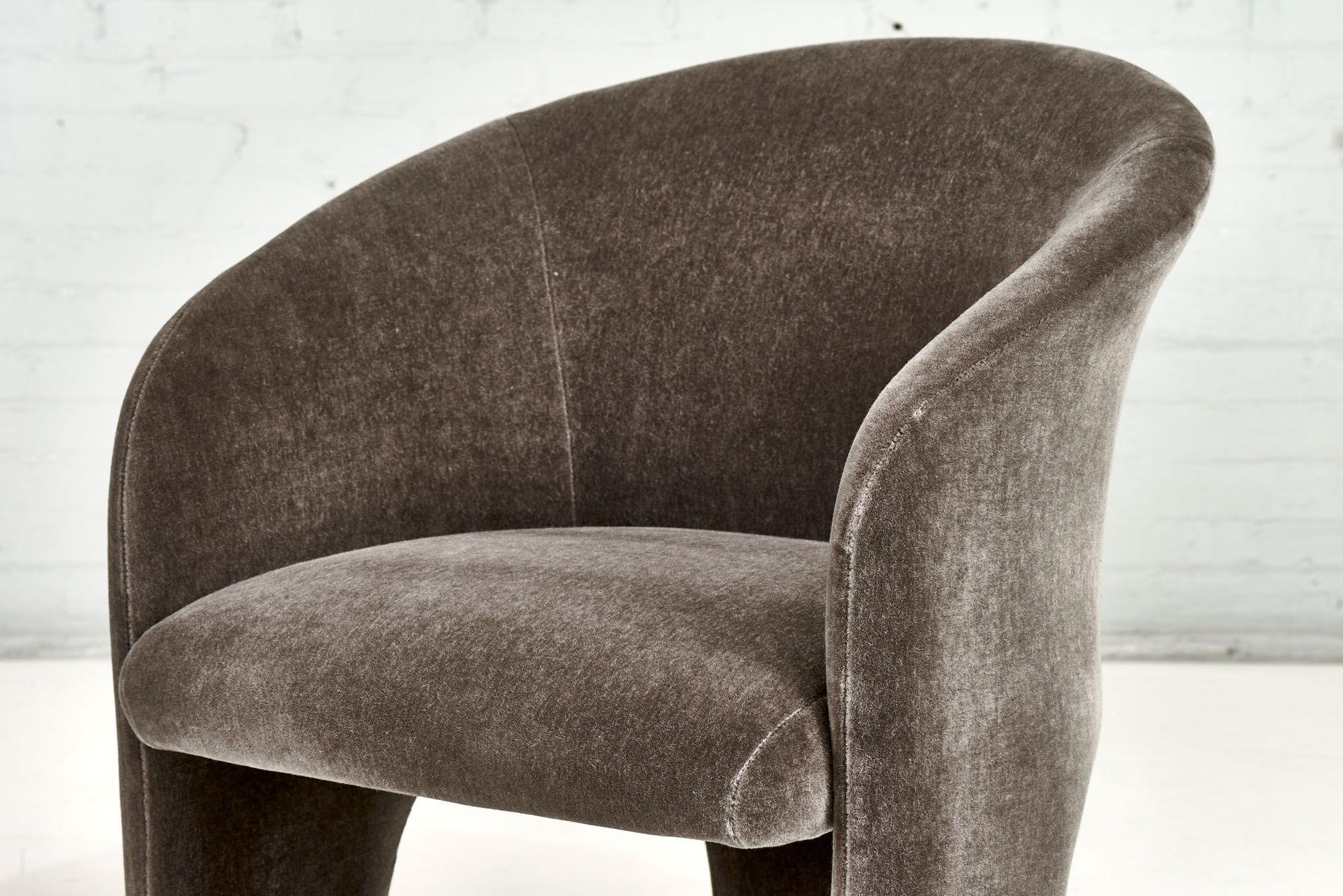 Preview Postmodern Tripod Chair Gray Mohair, 1980 7