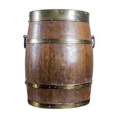 Antique Prewar Oak Barrel from the Early 20th Century