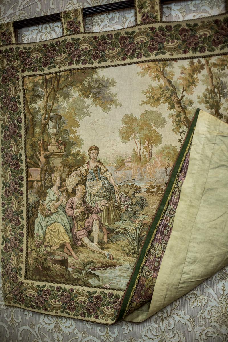 European Prewar Tapestry on a Rod, circa 1920-1930