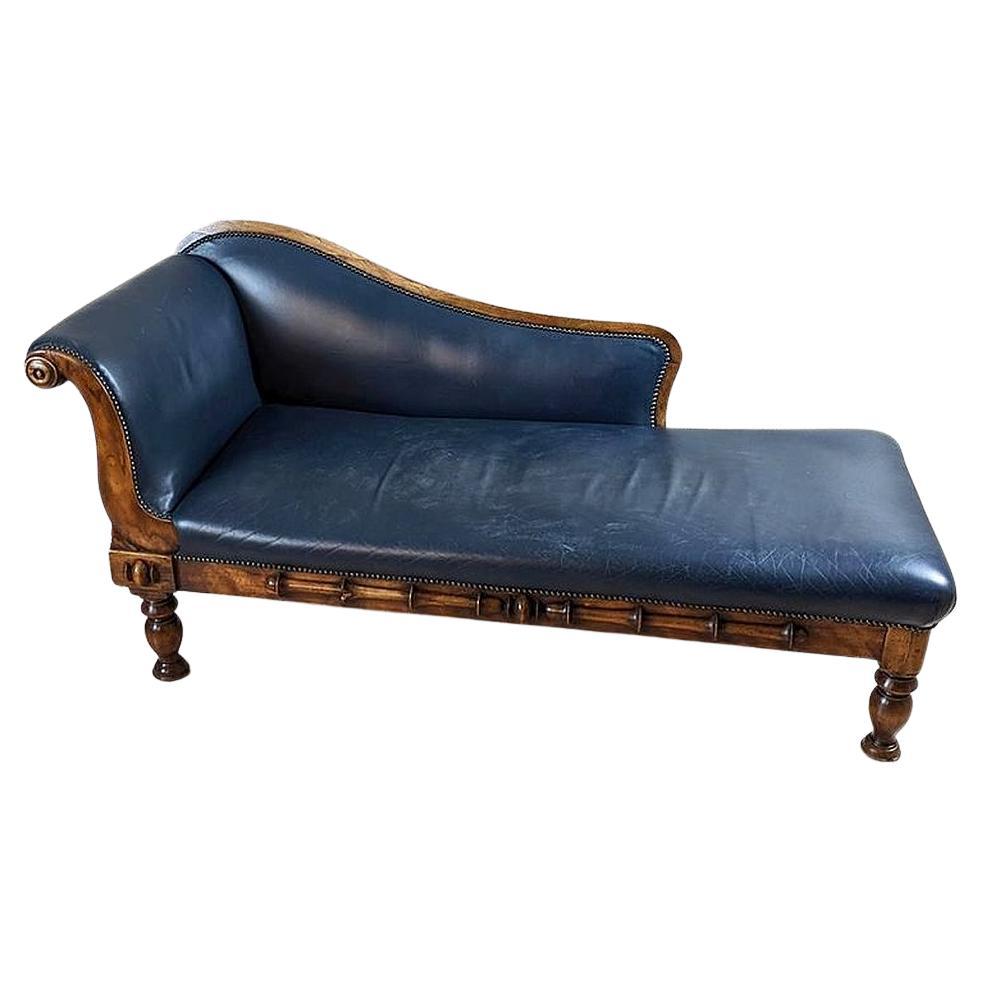 Tufted Leather and Oak "Freud" Chaise Longue For Sale at 1stDibs