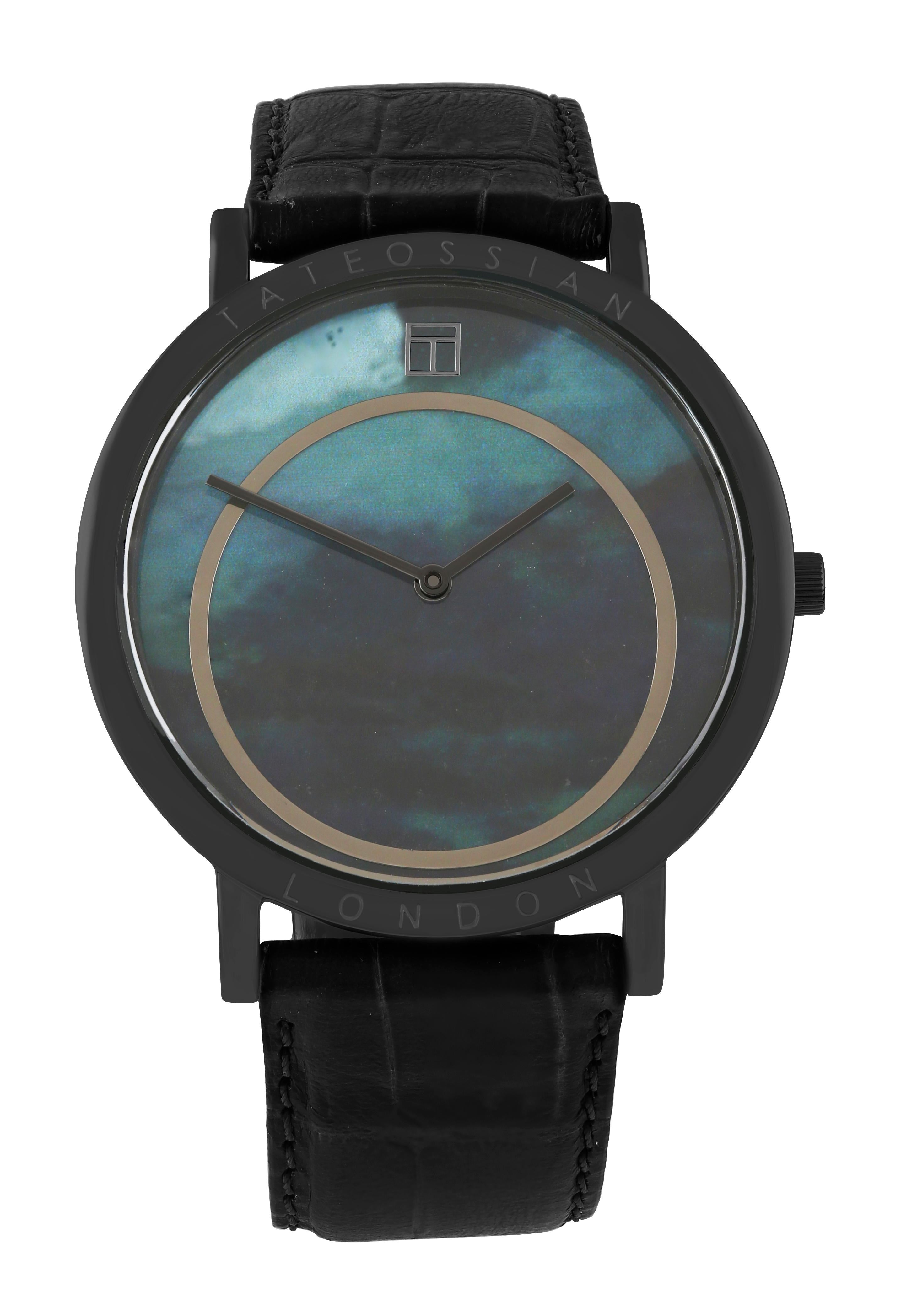  Montre Prezioso IP noir et nacre noire Neuf - En vente à Fulham business exchange, London