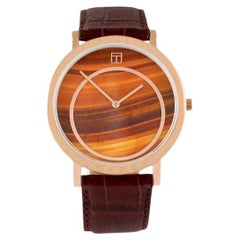 Prezioso Watch with Italian Leather and Rose Gold Plated Stainless Steel