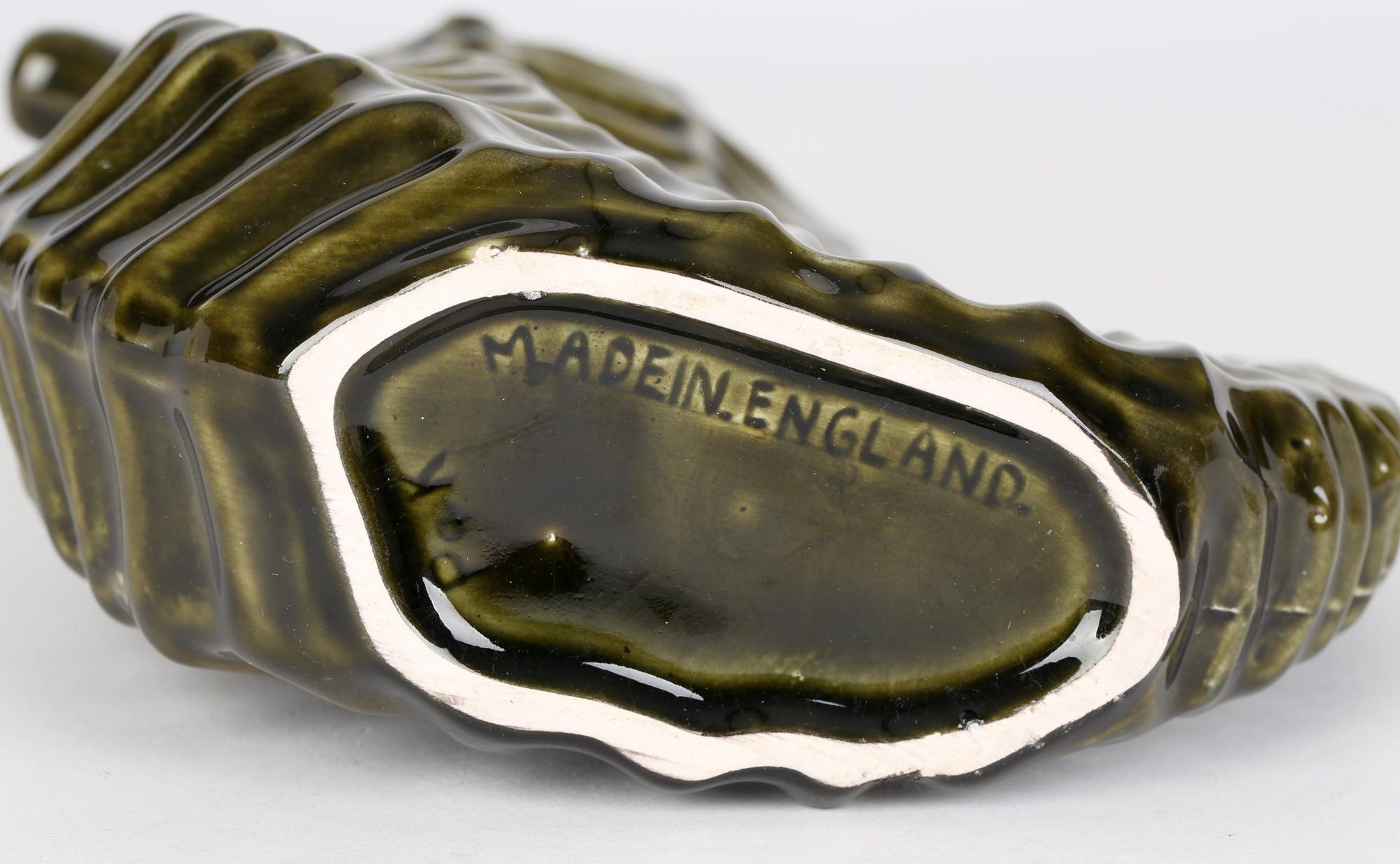 Kensington Mid-Century Grün glasiert Keramik Seepferdchen Krug, Mid-Century im Angebot 2