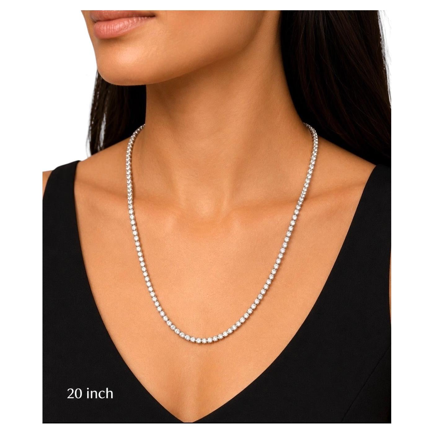 WEEK-LONG BLOWOUT SALE, 11.60 cts Natural Diamond Tennis Necklace 14K Yellow 20"