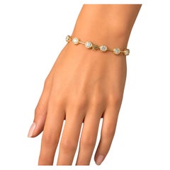 PRICED WHOLESALE, 9.25 Carat Natural Diamond Bar Bracelet 14 Karat Yellow Gold
