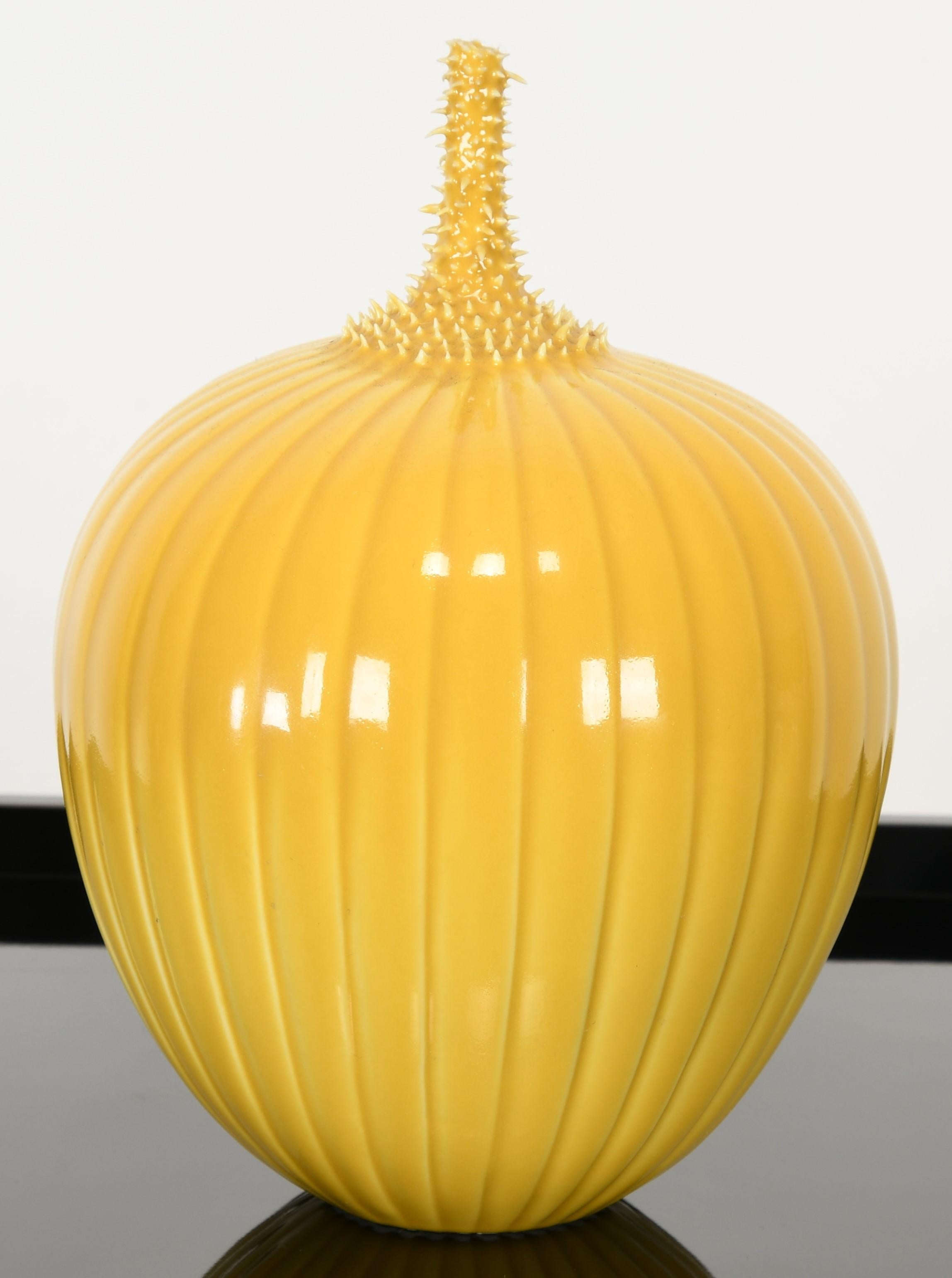 Glazed Prickly Melon Vase by Cliff Lee, 1996