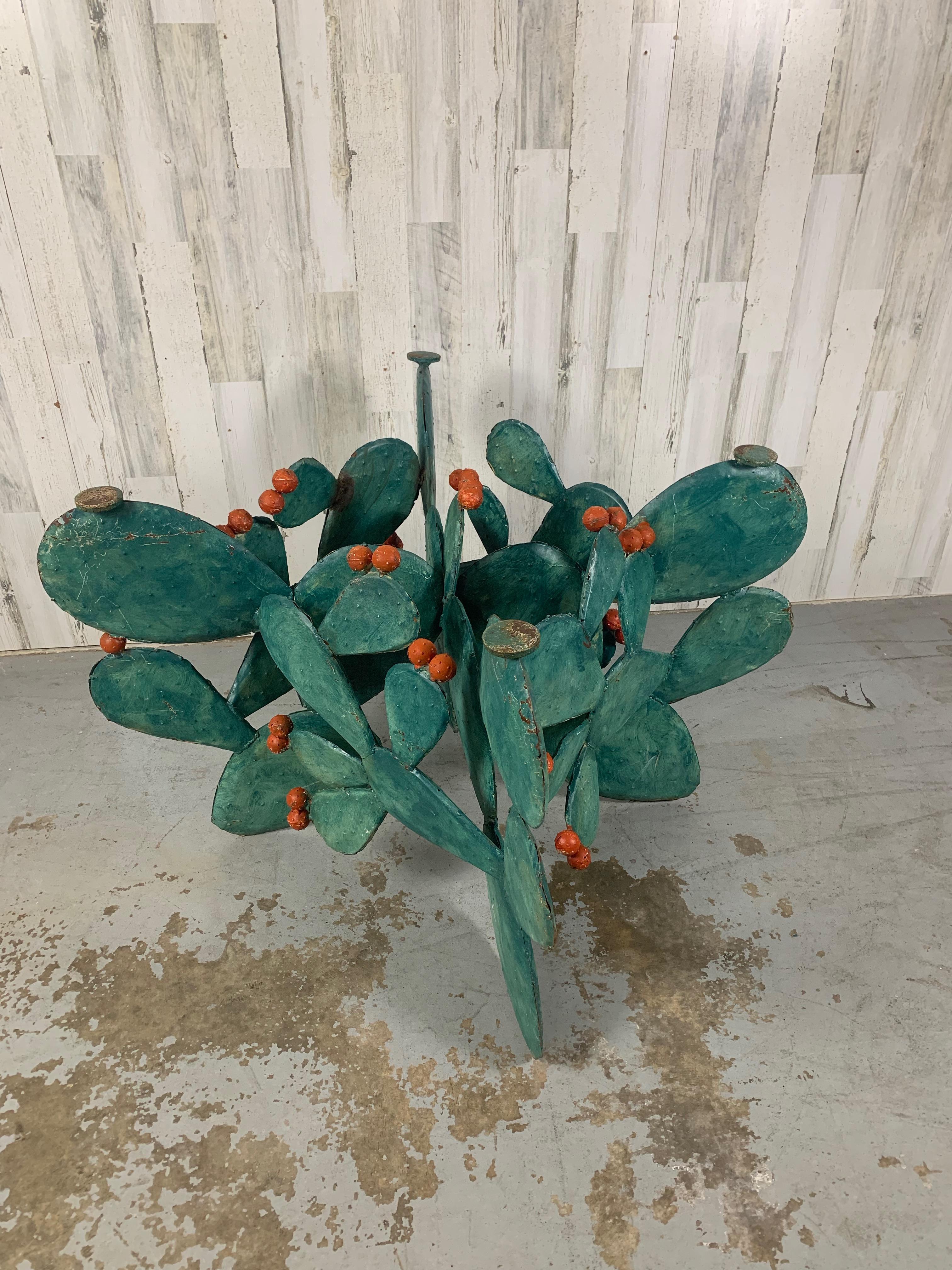 Prickly Pear Cactus Sculpture / Table Base In Good Condition For Sale In Denton, TX