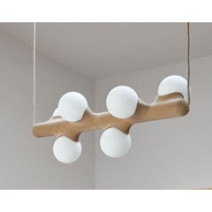 Unique Prickly Pear Velvet 6 Opalines Horizontal Pendant Lamp by Mickael Koska