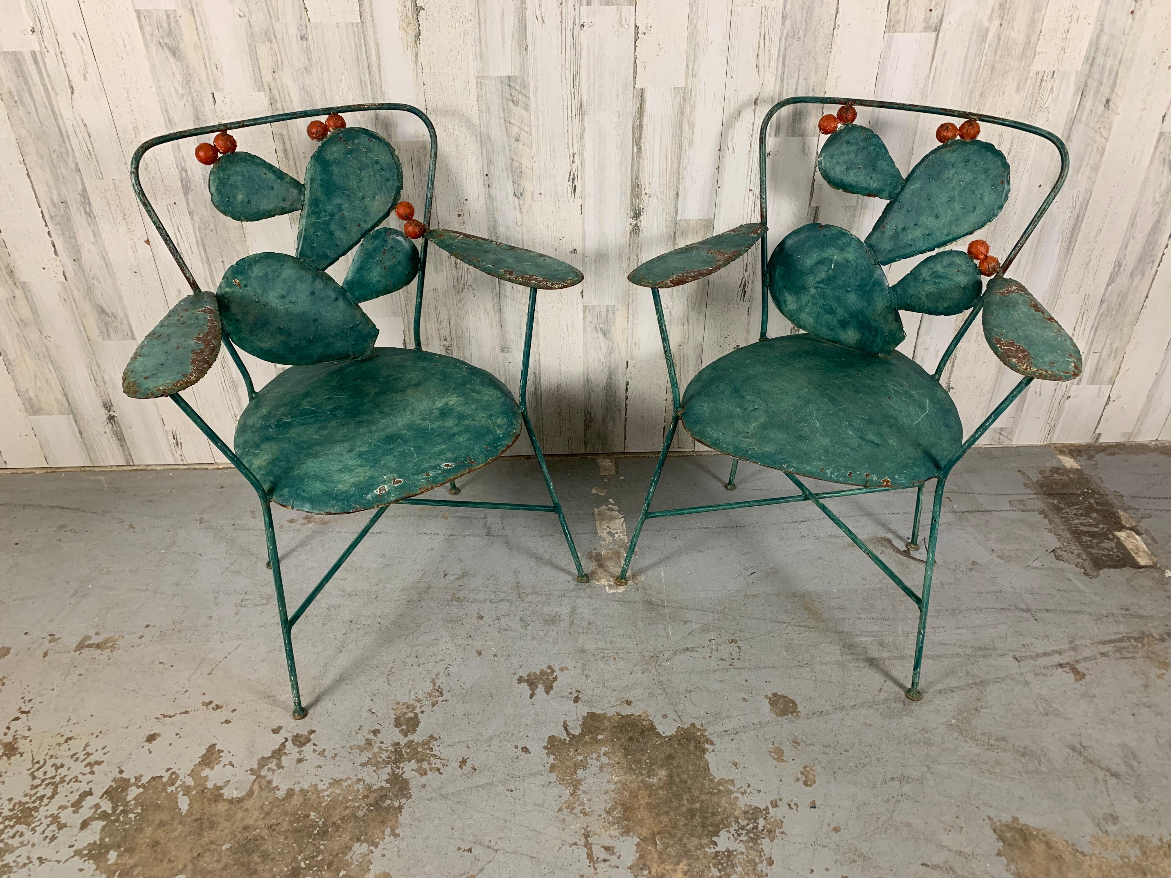 Organic Modern Prickly Pear Garden Chairs