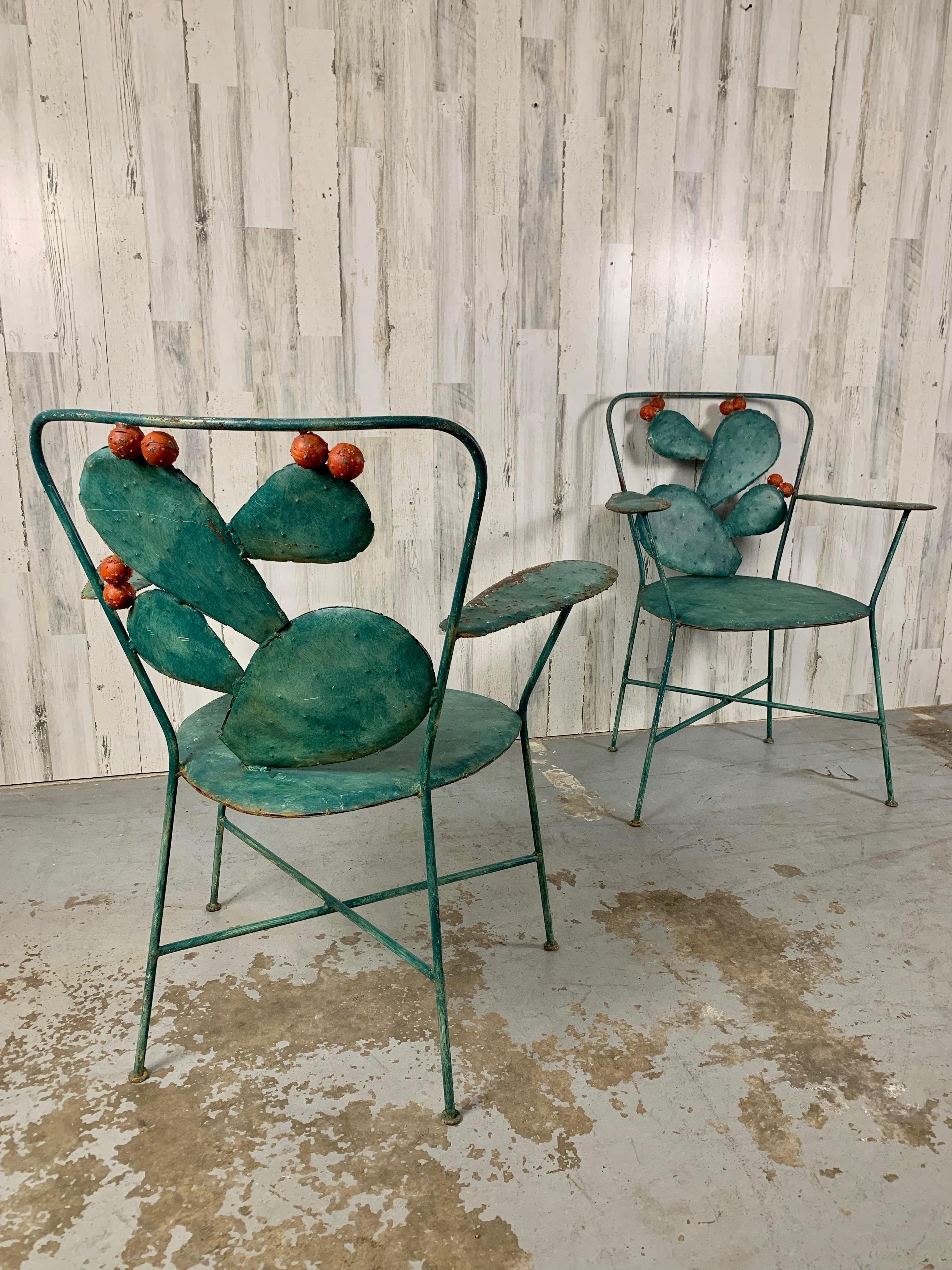 20th Century Prickly Pear Garden Chairs
