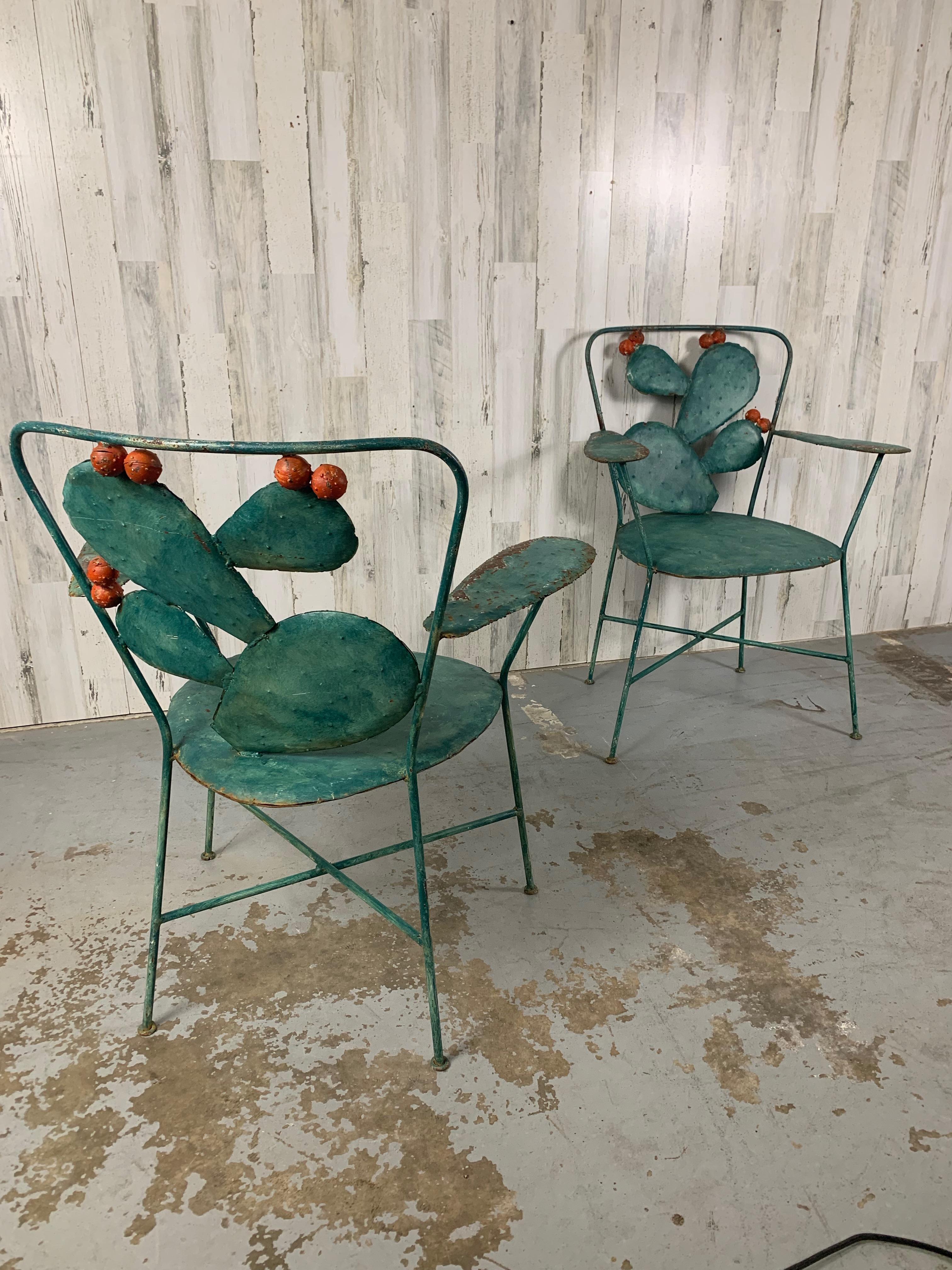 Metal Prickly Pear Garden Chairs