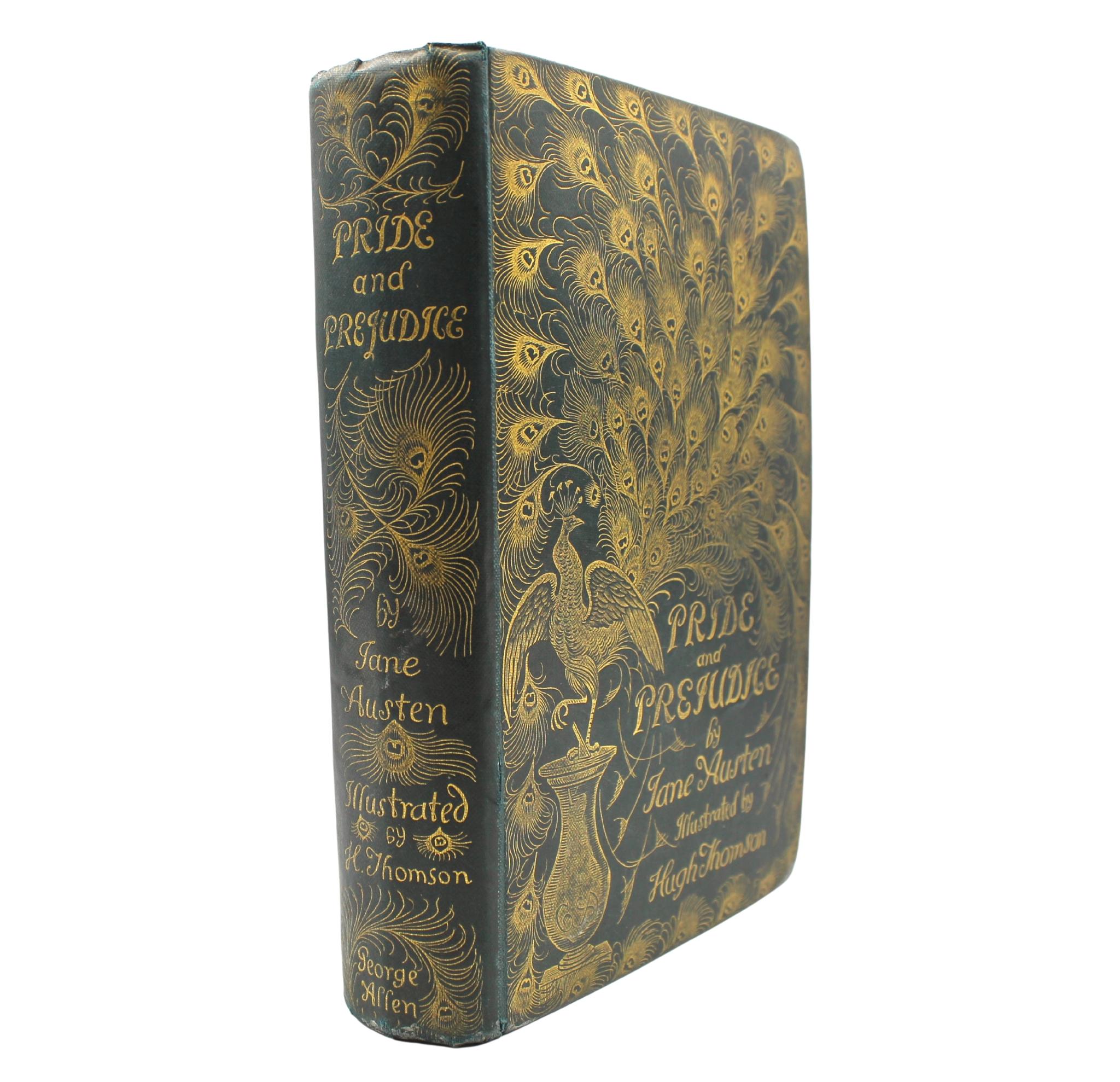 Art Deco Pride and Prejudice by Jane Austen, Illustrated by Hugh Thomson, Peacock Edition