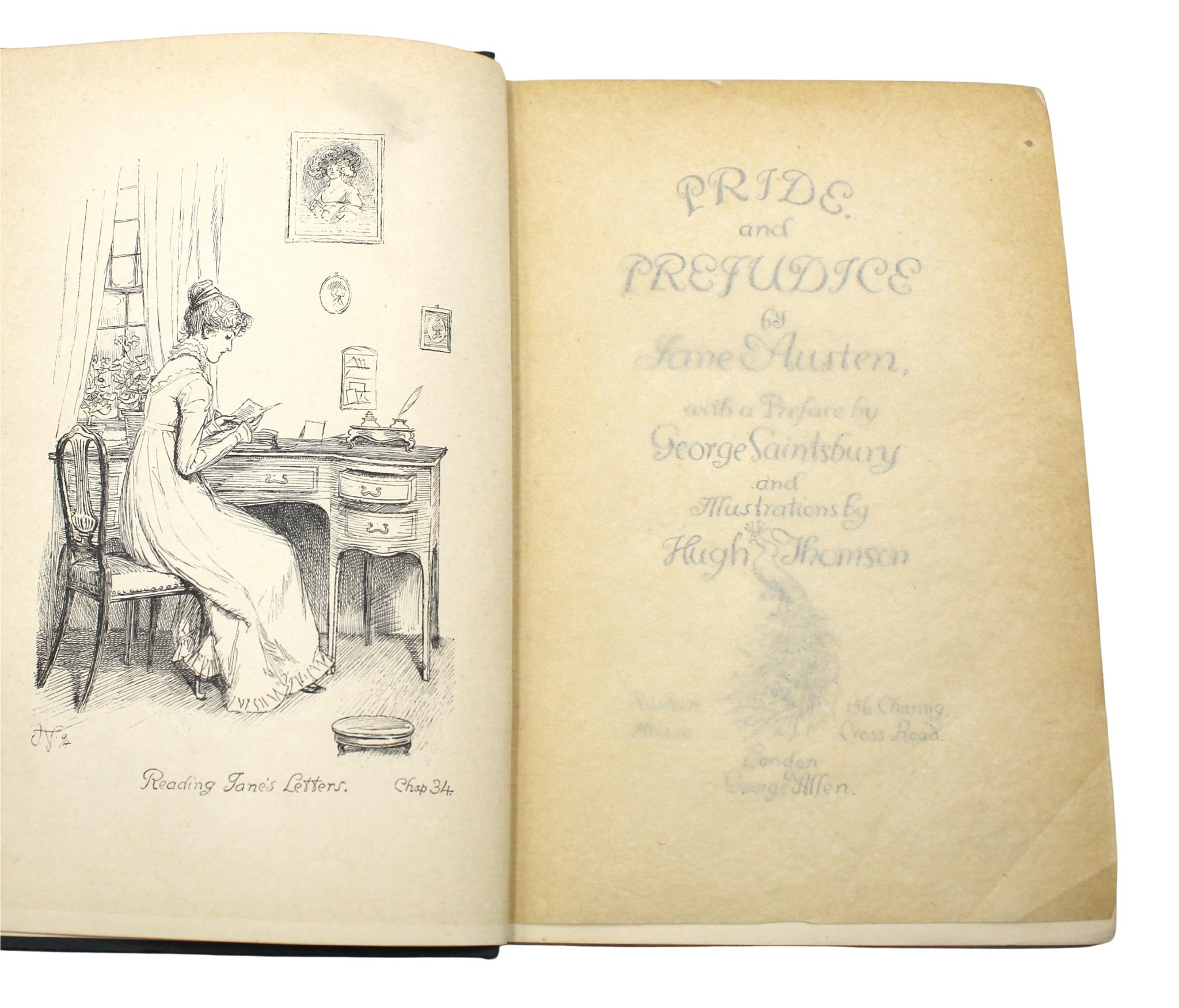 Late 19th Century Pride and Prejudice by Jane Austen, Illustrated by Hugh Thomson, Peacock Edition