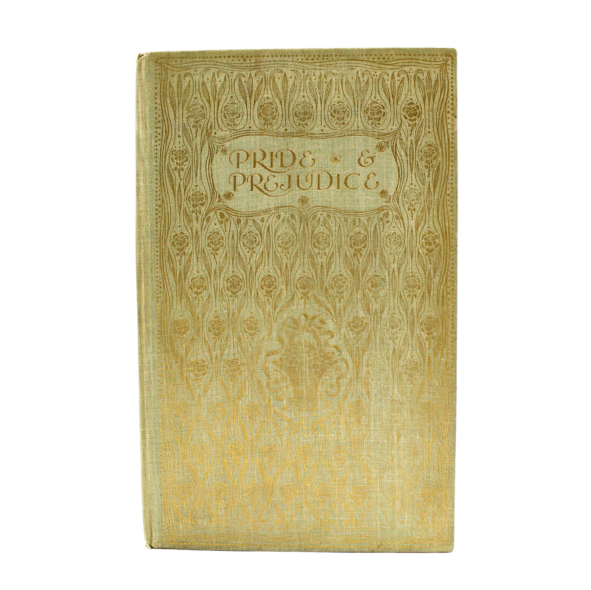 Austen, Jane. Pride & Prejudice. London and New York: J. M. Dent & Co., E.P. Dutton & Co., 1907. Octavo. In original pictorial pale green cloth boards, stamped in gilt. Illustrated with 24 color plates by C. E. Brock. Presented with a new archival