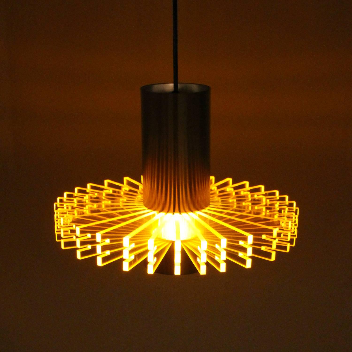 Priest Collar, 'Symfoni' 'Yellow' Pendant Light by Claus Bolby, 1967 In Excellent Condition In Frederiksberg, DK