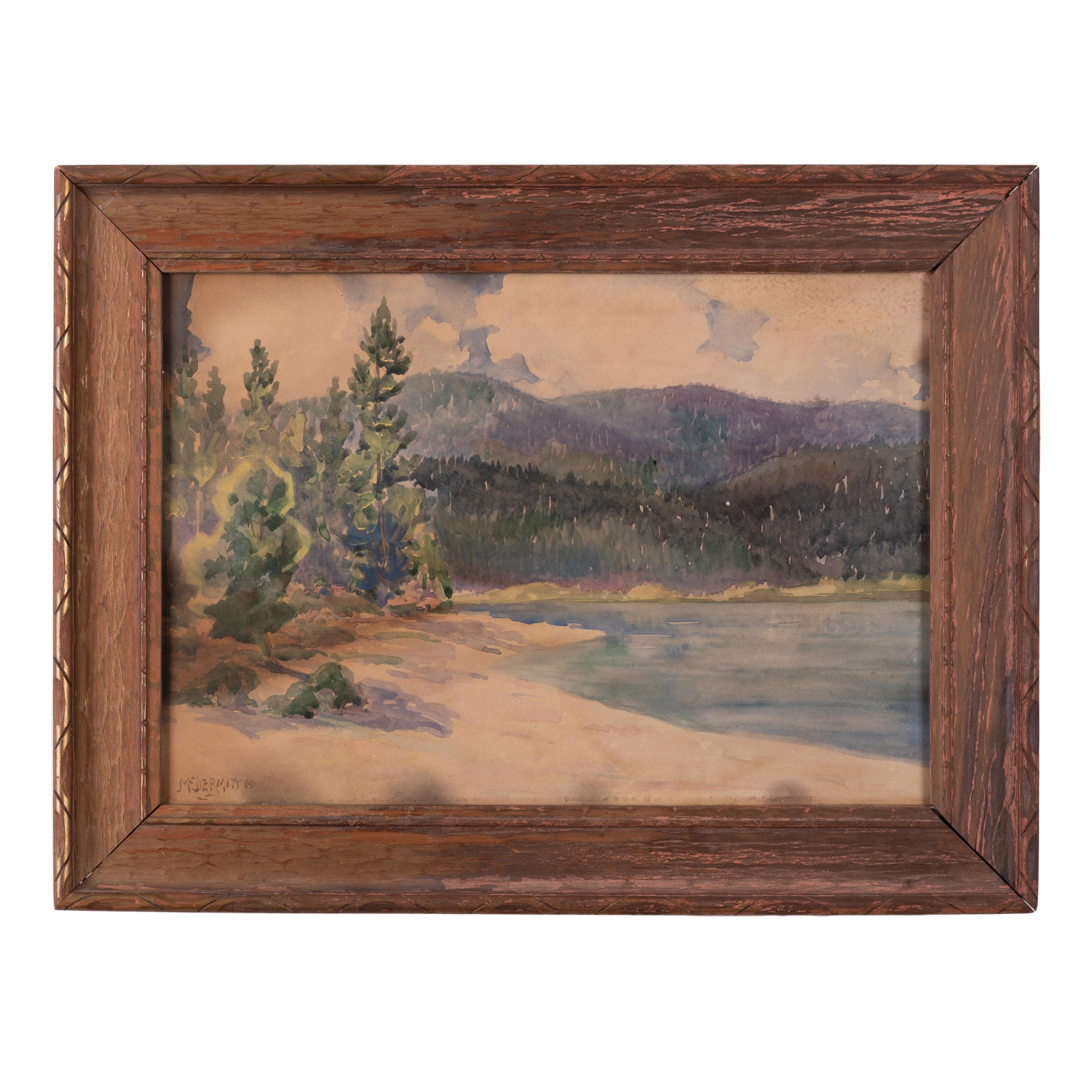 William McDermitt
(American, 1884-1961)

Priest Lake, Idaho, 1919
watercolor on paper

Note on verso: “Priest Lake, Idaho, (as seen by Jab’s father on visit of 1919).

sight: 14 ½ by 10 inches
frame: 18 ¾ by 14 ¼ inches

