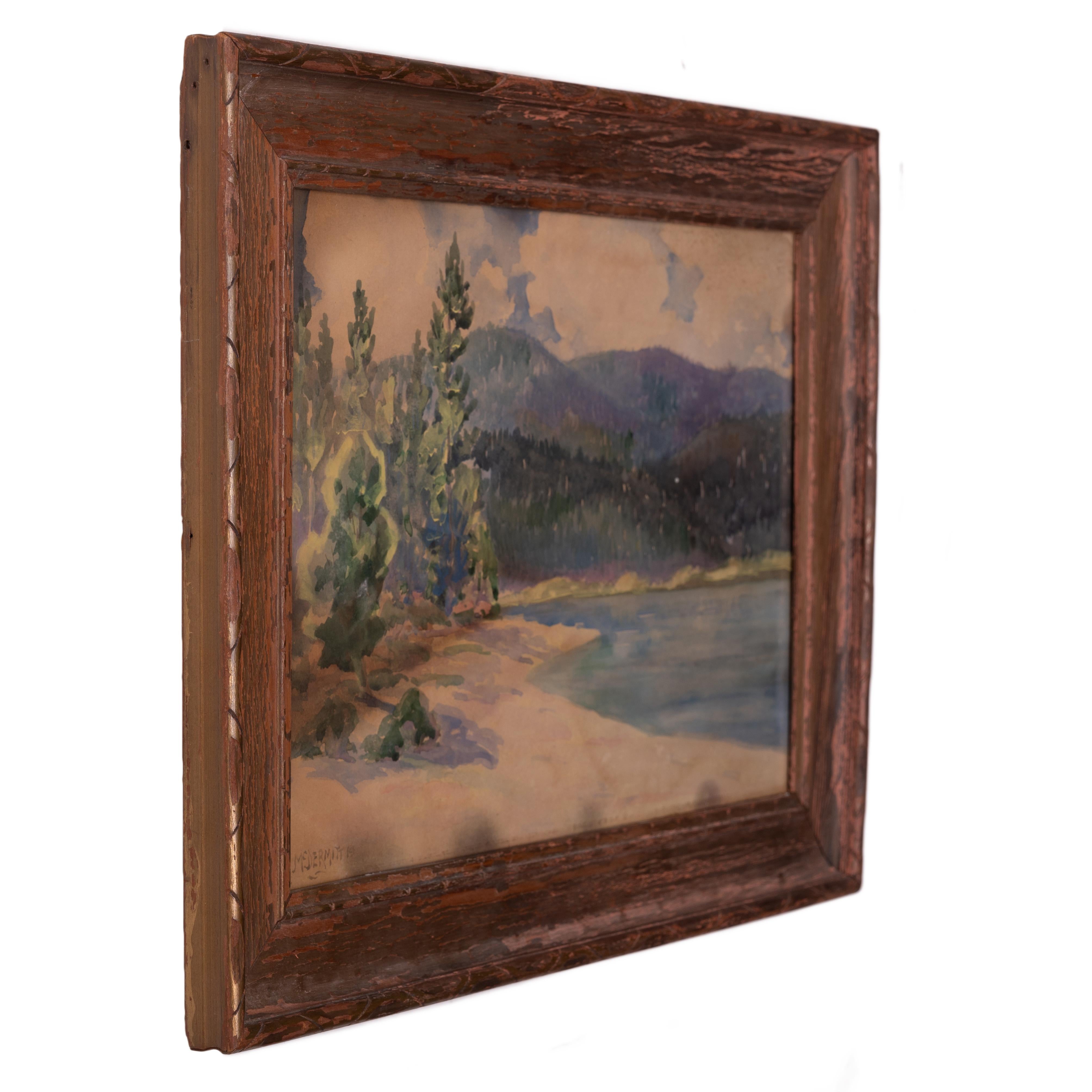 Priest Lake, Idaho by William McDermitt Watercolor In Good Condition In Savannah, GA
