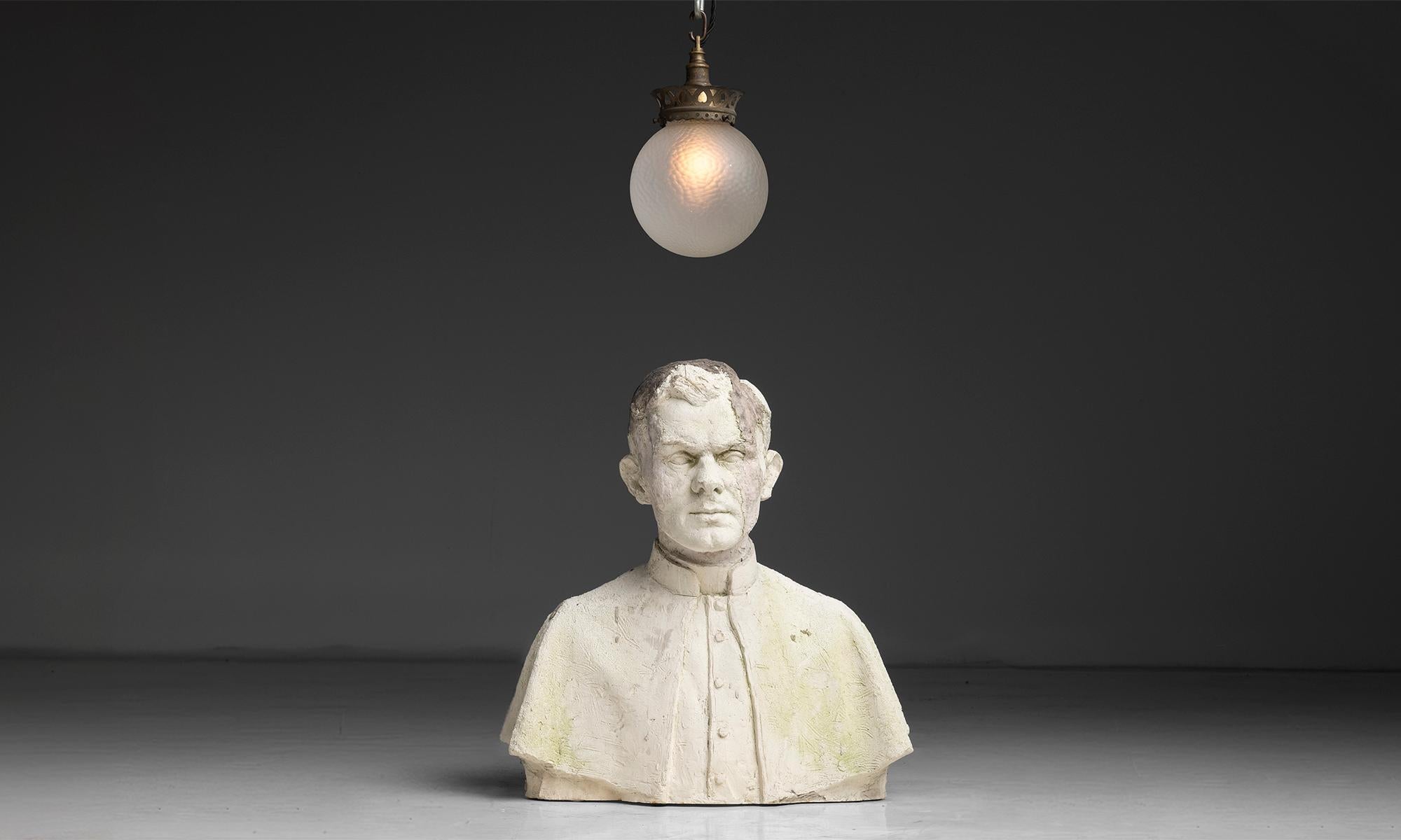 French Priest Plaster Bust
