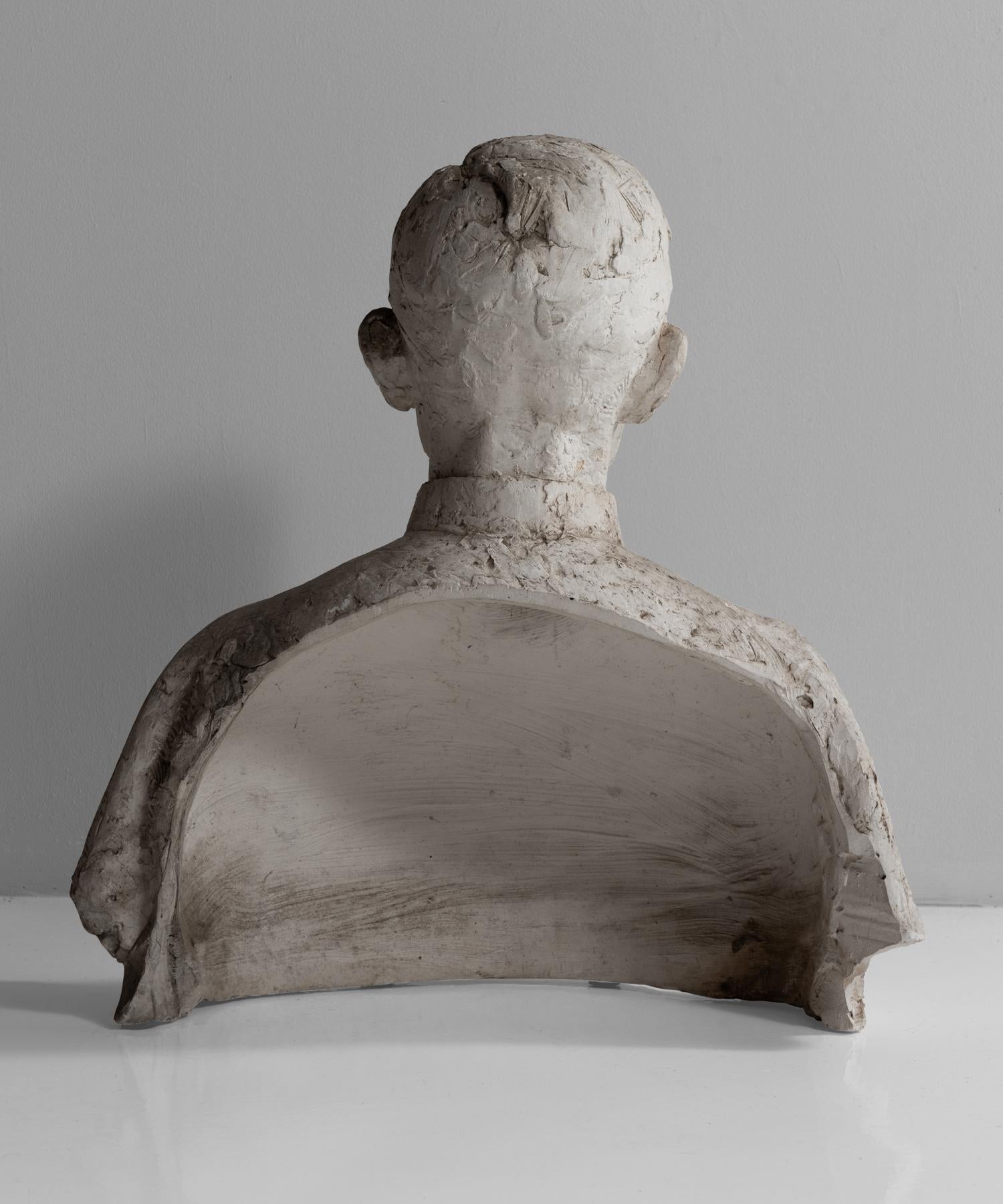 French Priest Plaster Bust For Sale