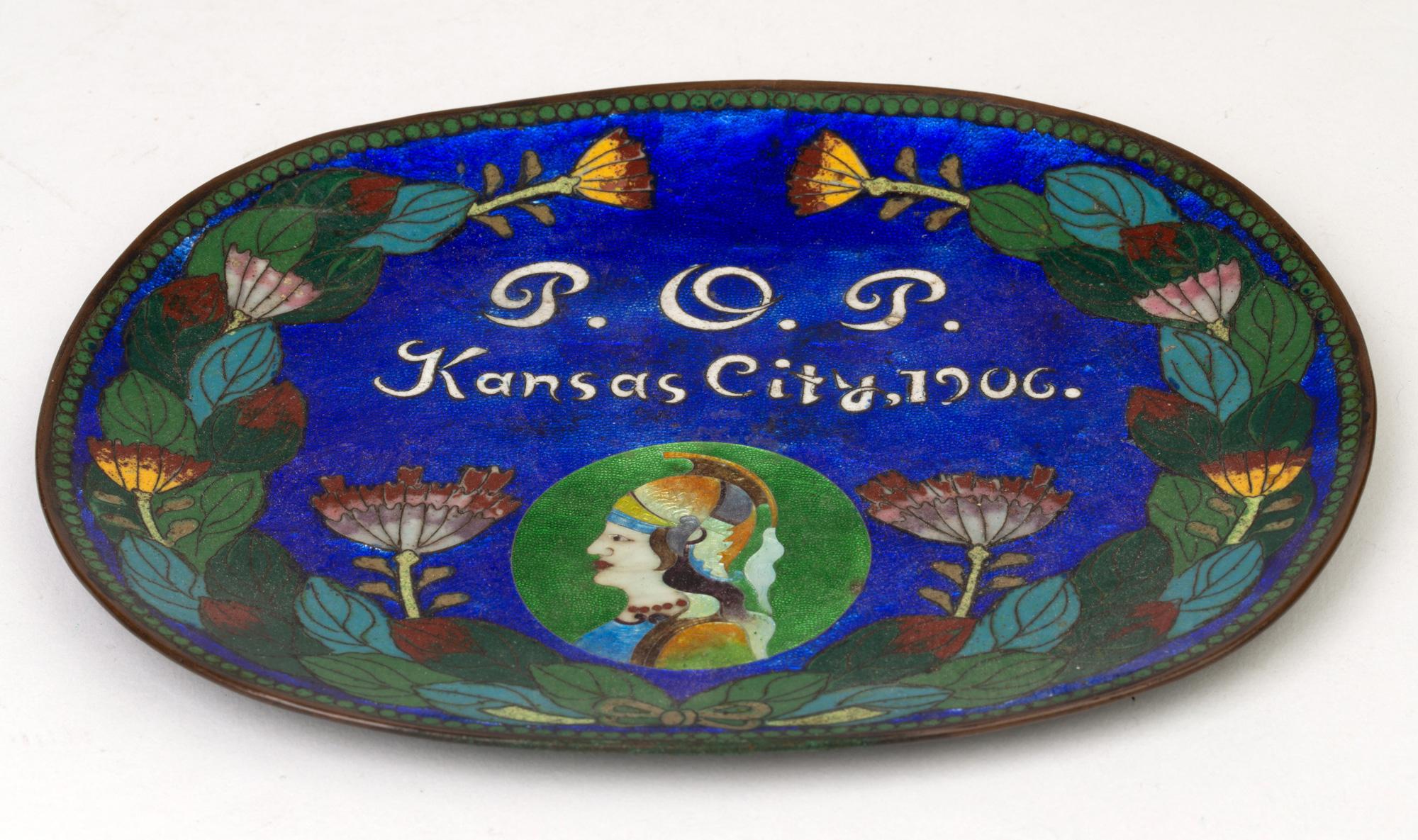 Priests of Pallas Festival Kansas City Chinese Cloisonné Card Tray, 1906 For Sale 1