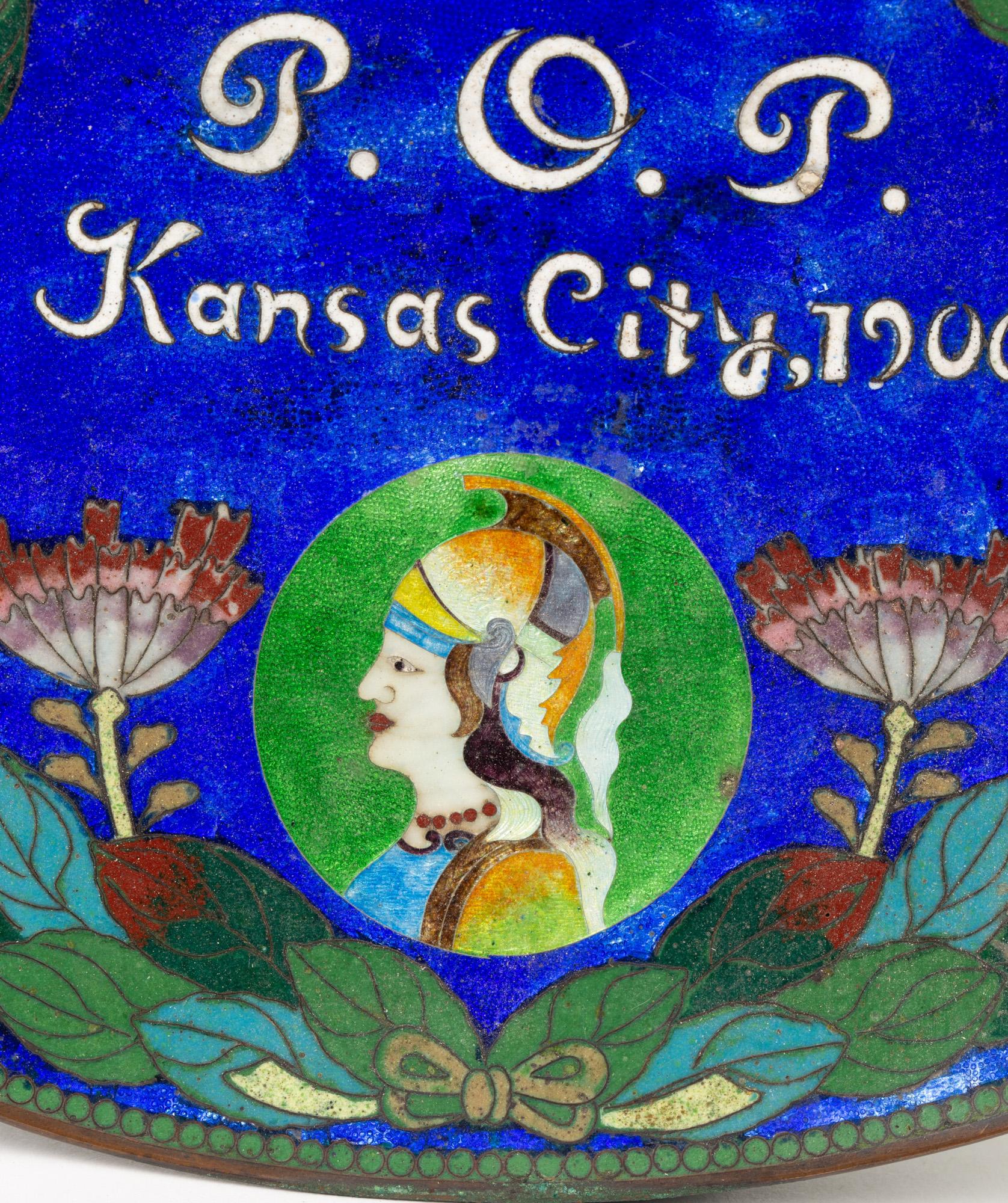 Priester von Pallas Festival Kansas City Chinesisches Cloisonné-Kartentablett, 1906 im Angebot 6