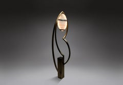 Prima Dancer Floor Light en Onyx et Bronze-Patina Brass by Patrick Coard Paris