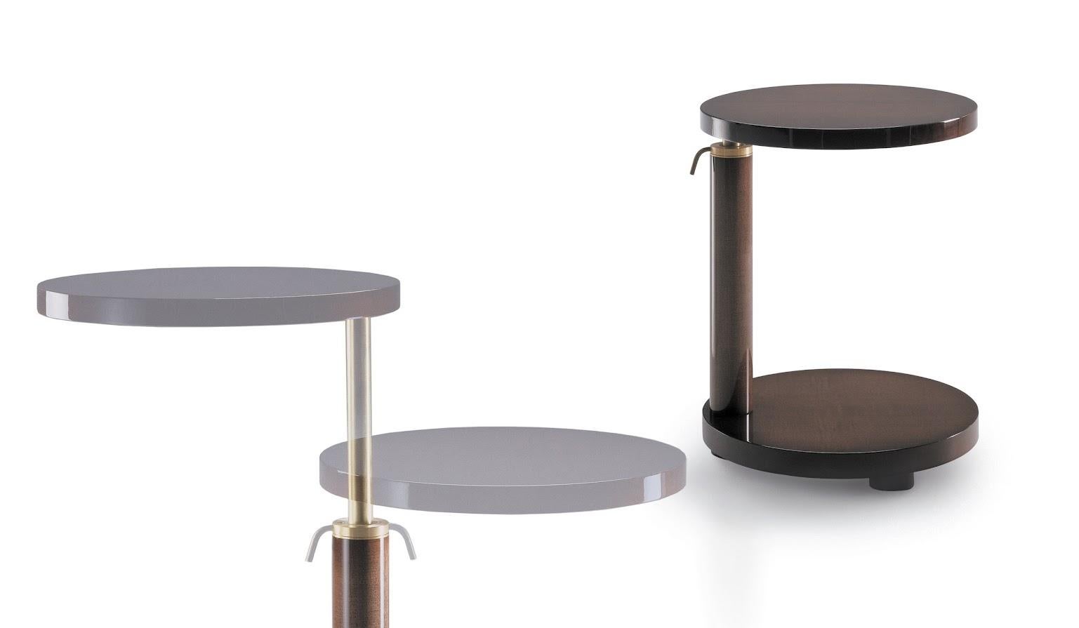 Der Prima End Table von Hugus Chevalier ist eine anmutige und elegante Ergänzung für Ihr Zuhause. Dieser vielseitige Beistelltisch verfügt über Teleskopbeine, mit denen sich die Höhe leicht verstellen lässt, so dass er perfekt in jeden Raum