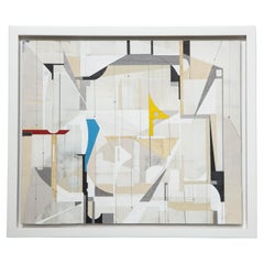 "Primare 3," 2021 White and Gray Abstract Acrylic on Masonite by James Kennedy