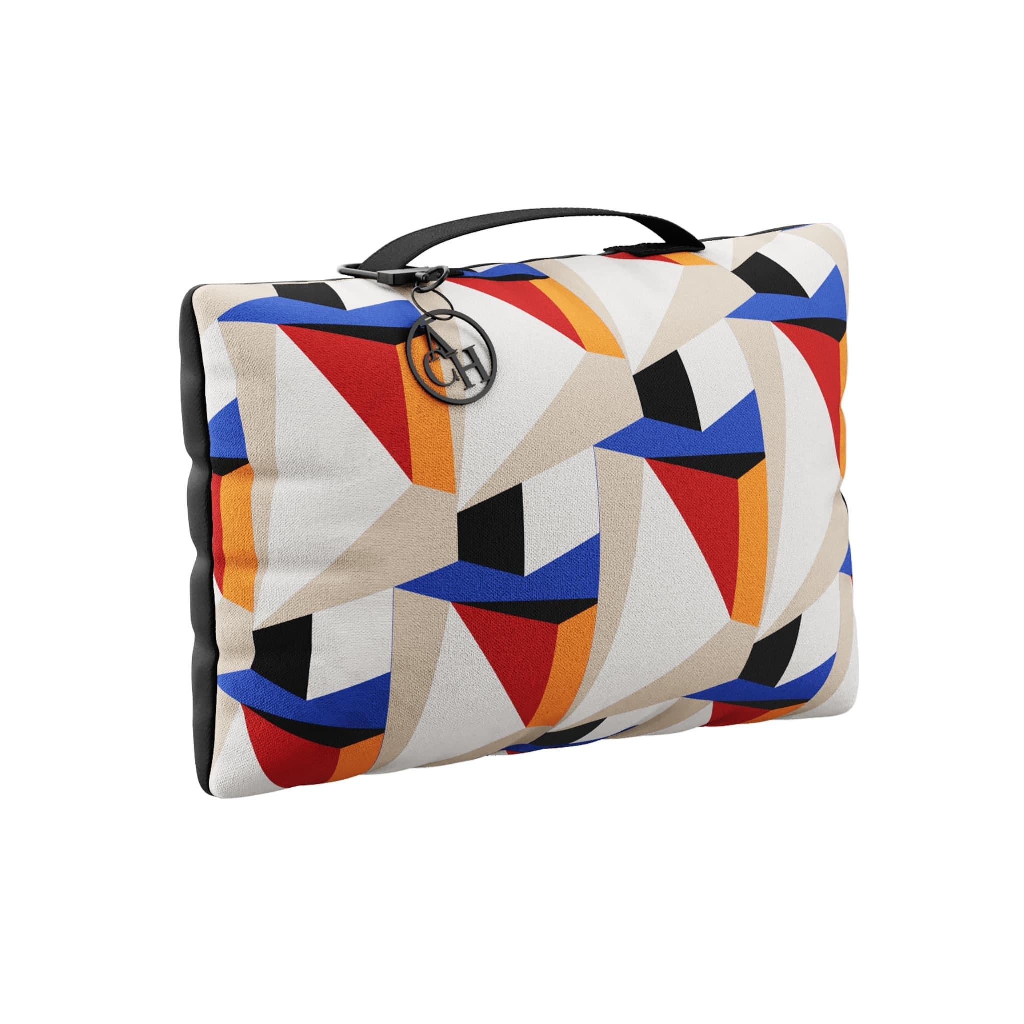 Portuguese Primary Cubism Rectangle Pillow, Modern Eye-Catching Cushion