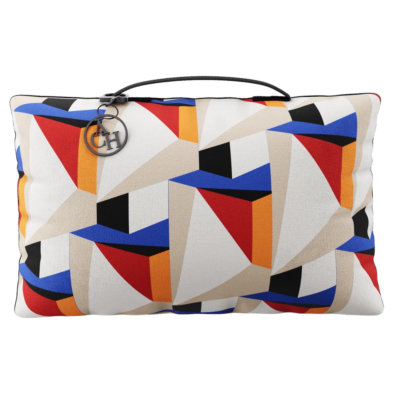 Primary Cubism Rectangle Pillow, Modern Eye-Catching Cushion