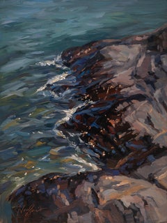 "Presque Isle (Day 126), July 21, 2024" by Primary Hughes, Original Oil Painting