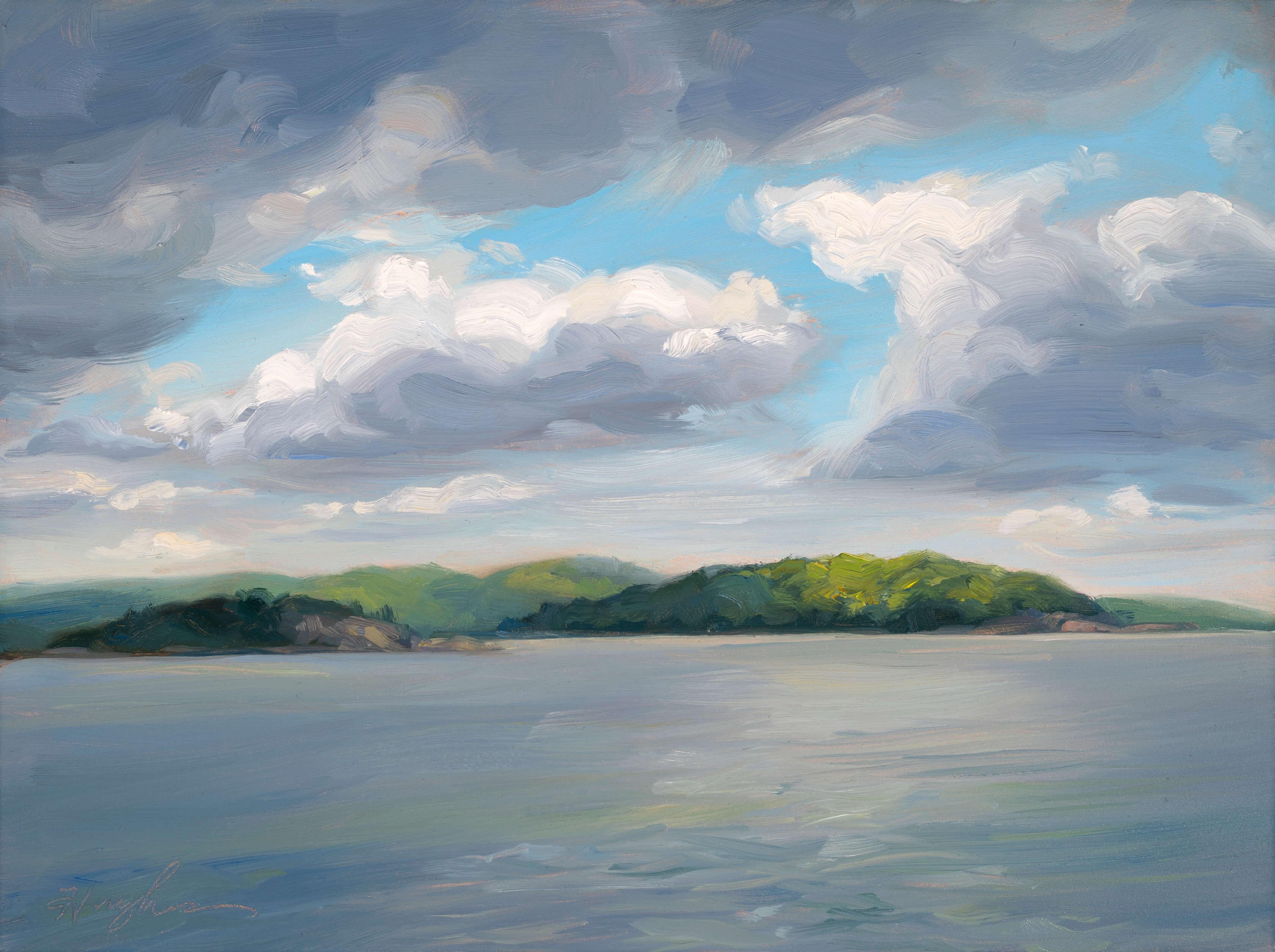 Landscape Painting di Primary Hughes - Presque Isle (Giorno 81) 2 giugno 2022, Pittura a olio originale