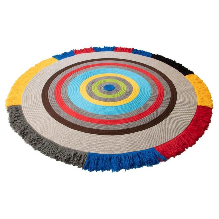 Primary Rings Acrylic Rug For Sale at 1stDibs