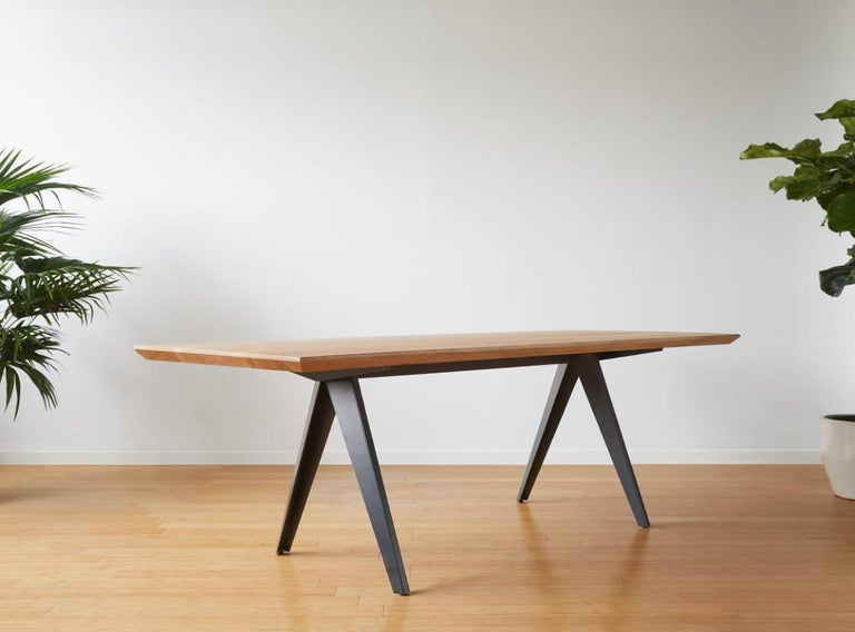 Primary table by Jude Heslin Di Leo
Dimensions: 213 x 86 x 75 cm
Materials: Solid white walnut, natural steel

Other size avalaible:
244 x 91 x 75 cm
247 x 107 x 75 cm

Originally designed for The Primary Essentials in Brooklyn, the Primary