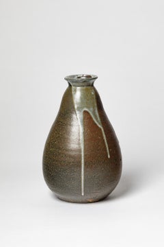 Primavera 20th century art deco brown and white ceramic vase circa 1930