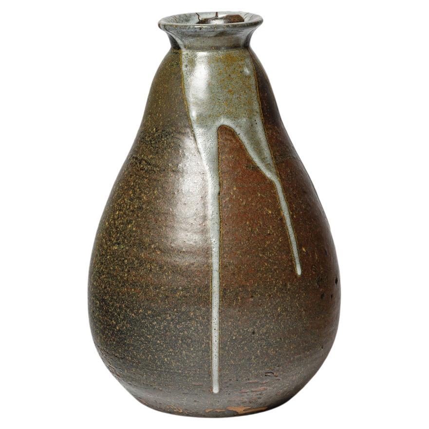 Primavera 20th century art deco brown and white ceramic vase circa 1930