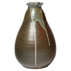 Primavera 20th century art deco brown and white ceramic vase circa 1930