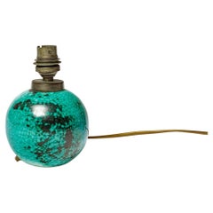 Lampe de table Primavera art déco 20ème siècle design noir et vert en céramique 1930