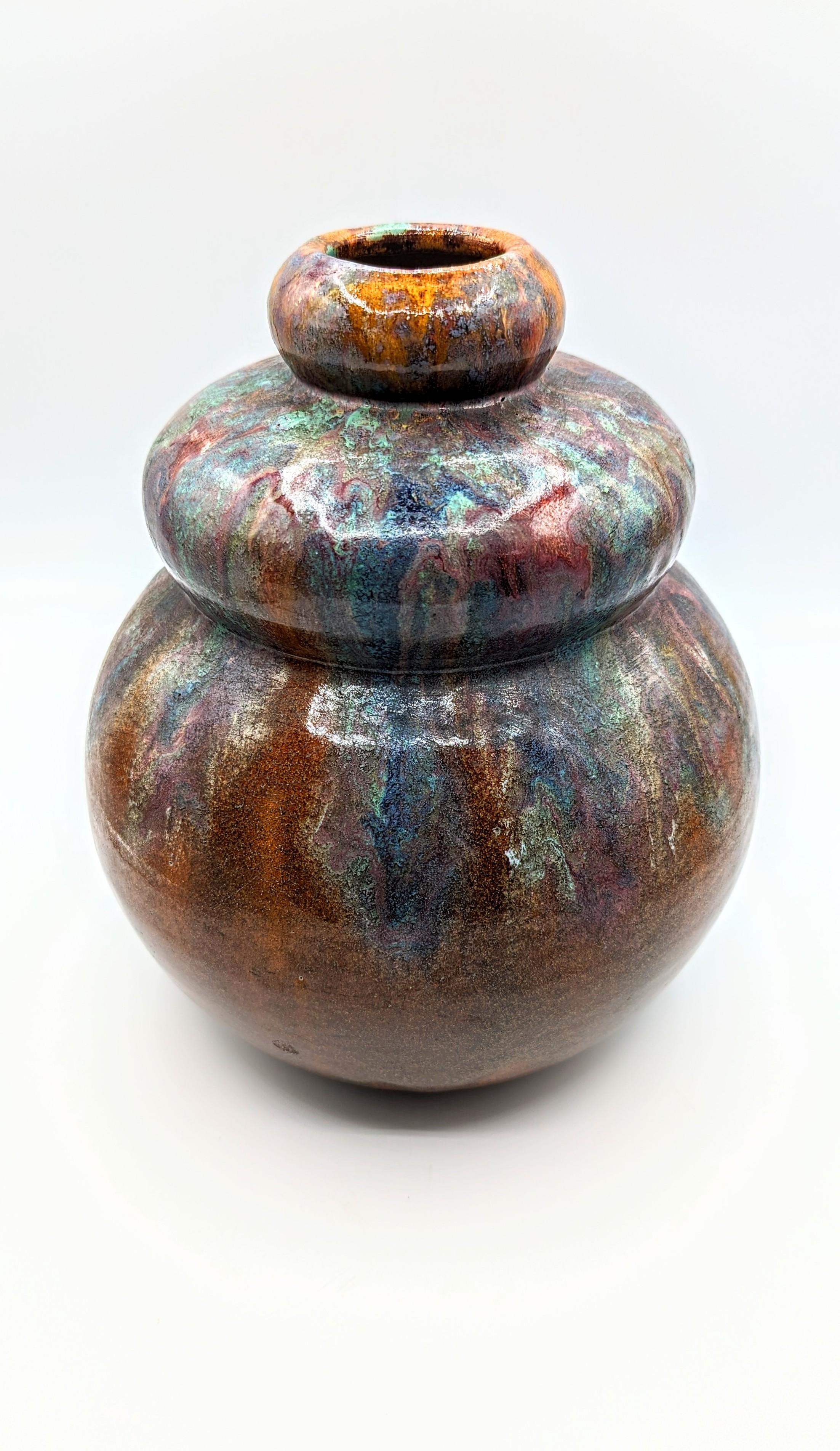 Primavera, Art Deco Ceramic Vase, Signed and Numbered In Good Condition For Sale In L'Escala, ES