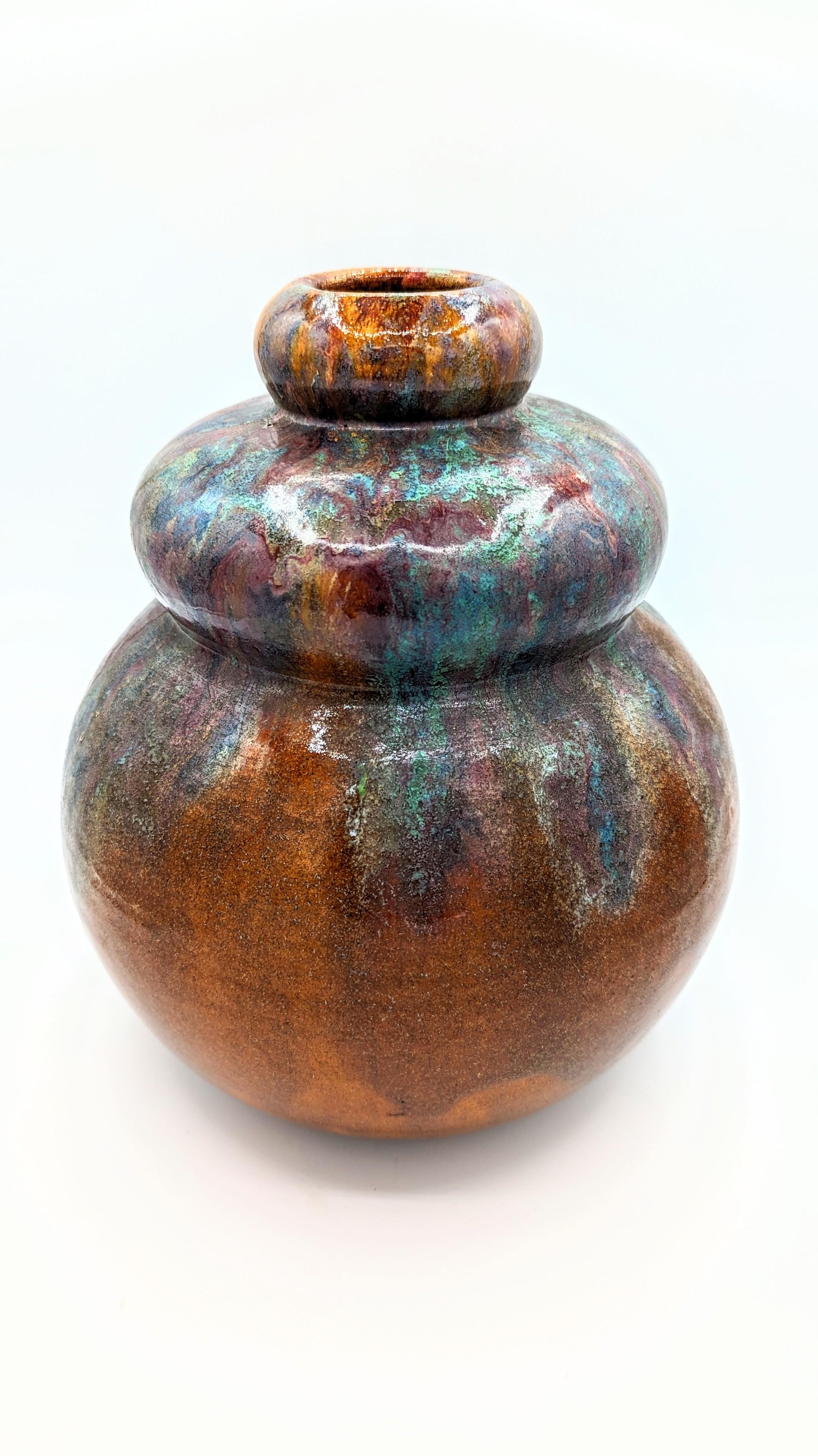 Milieu du XXe siècle Vase en céramique Art déco Primavera, signé et numéroté en vente