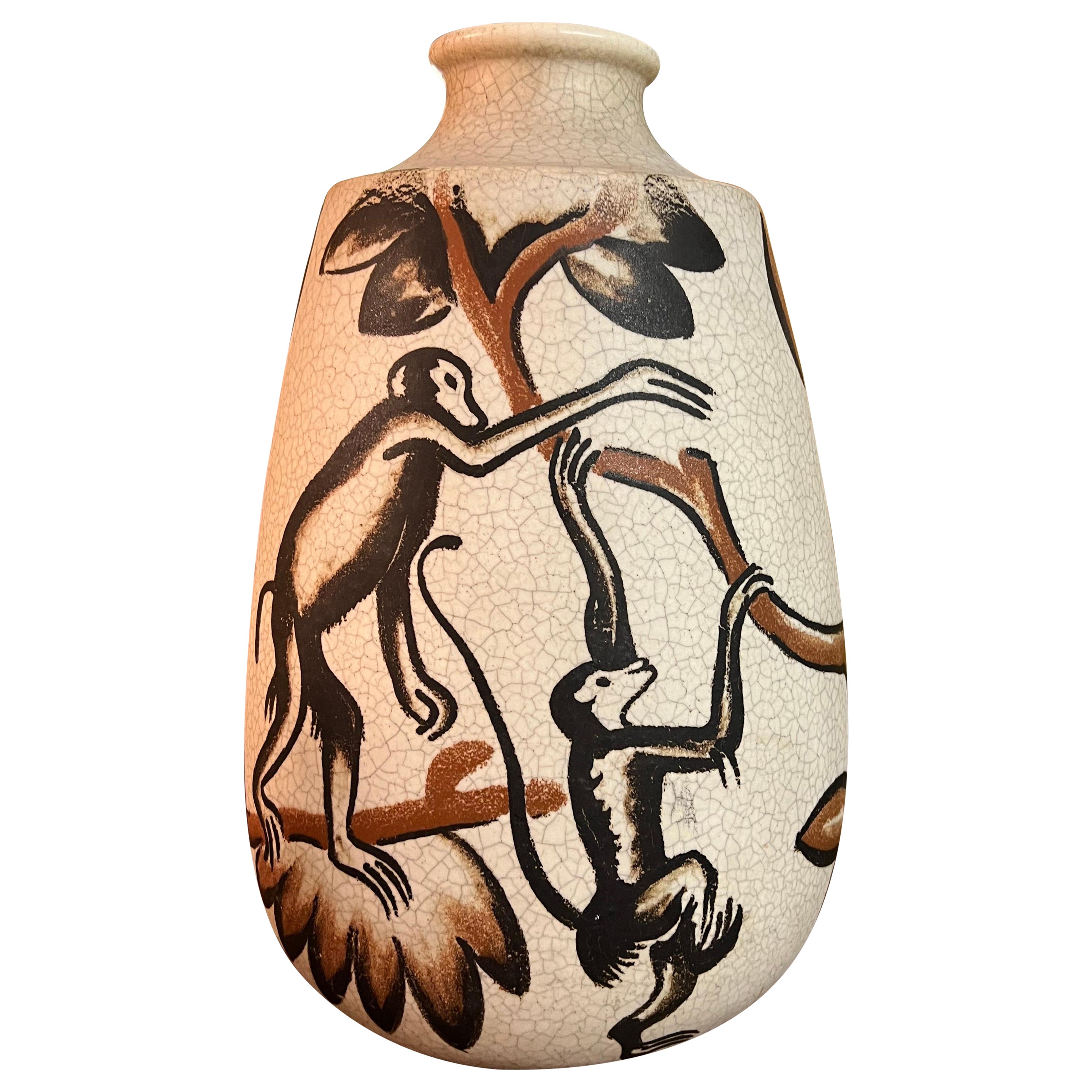 Vase en céramique émaillée Primavera Art déco