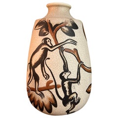 Primavera Art Decó, Jarrón de cerámica esmaltada